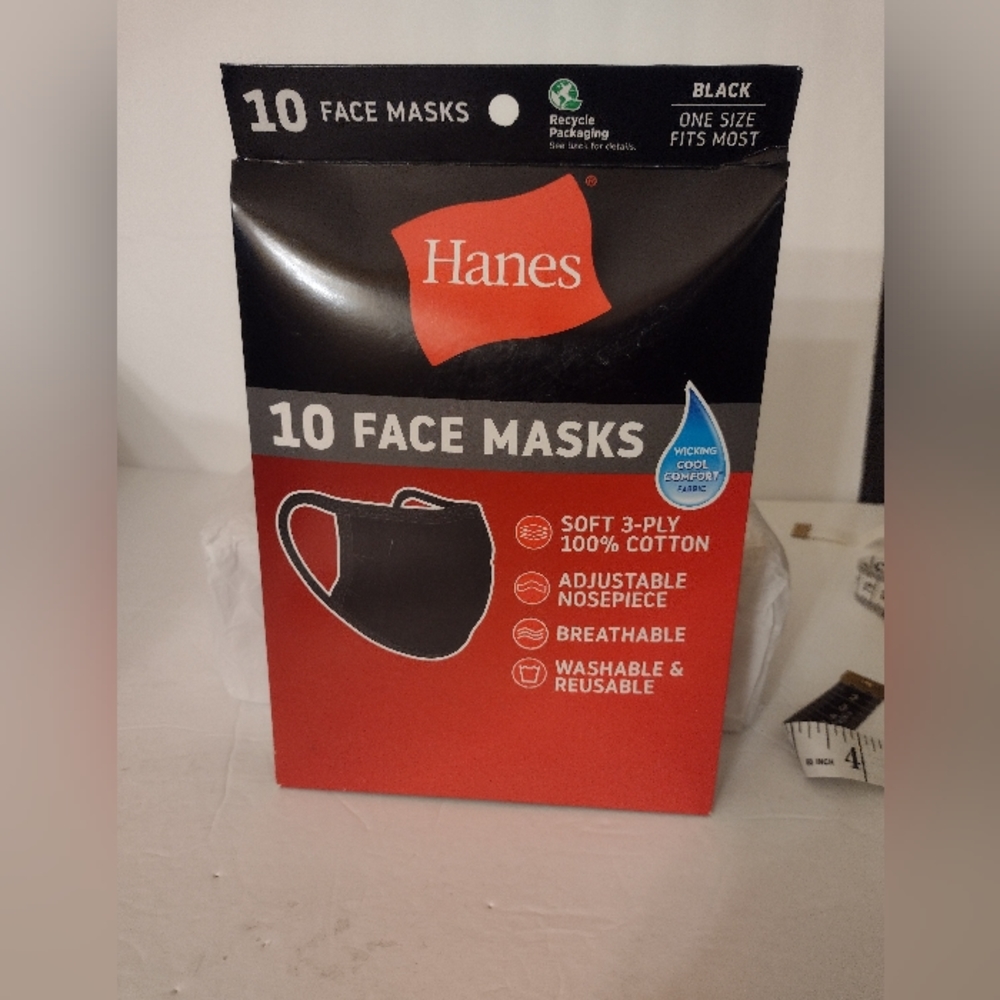 Hanes Reusable/ washable masks 10 pak New